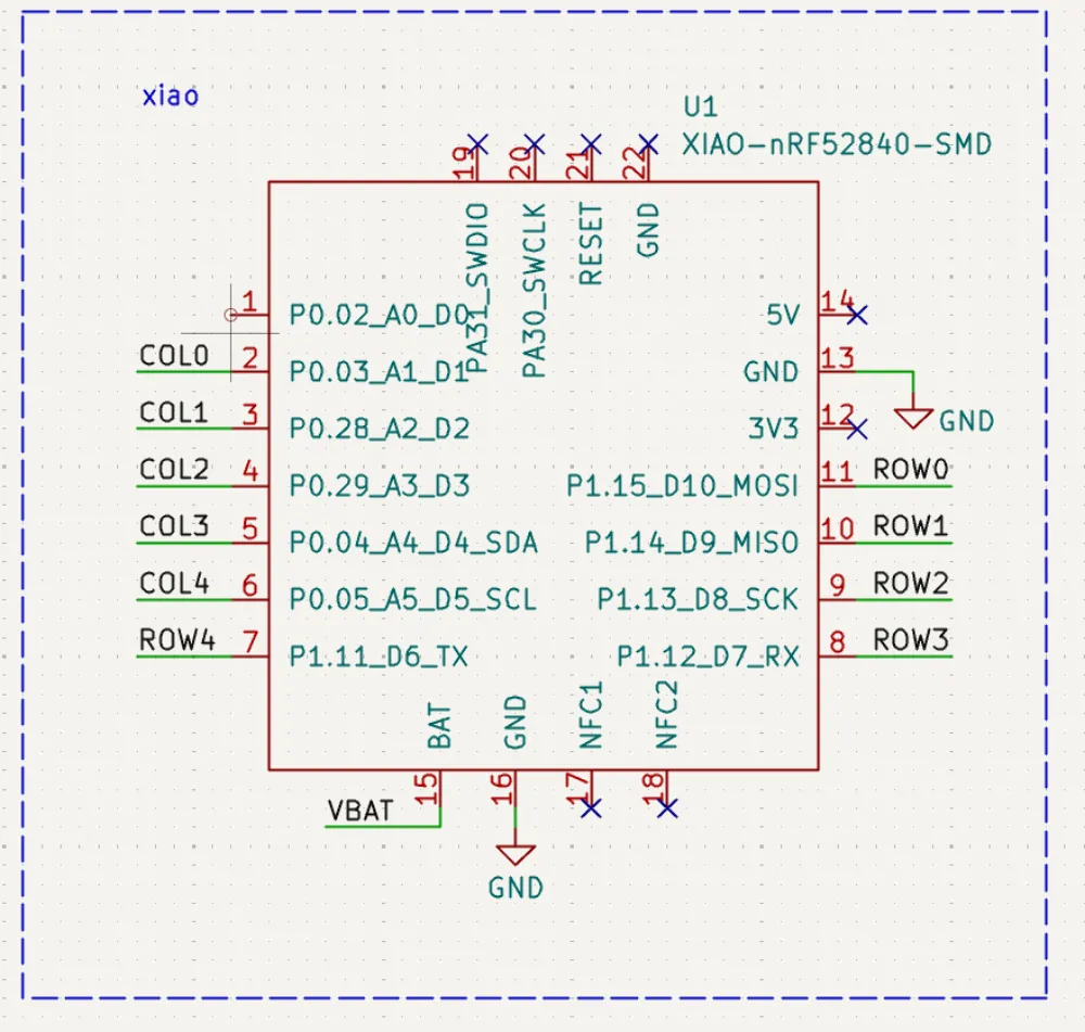 xiao with VBAT connected