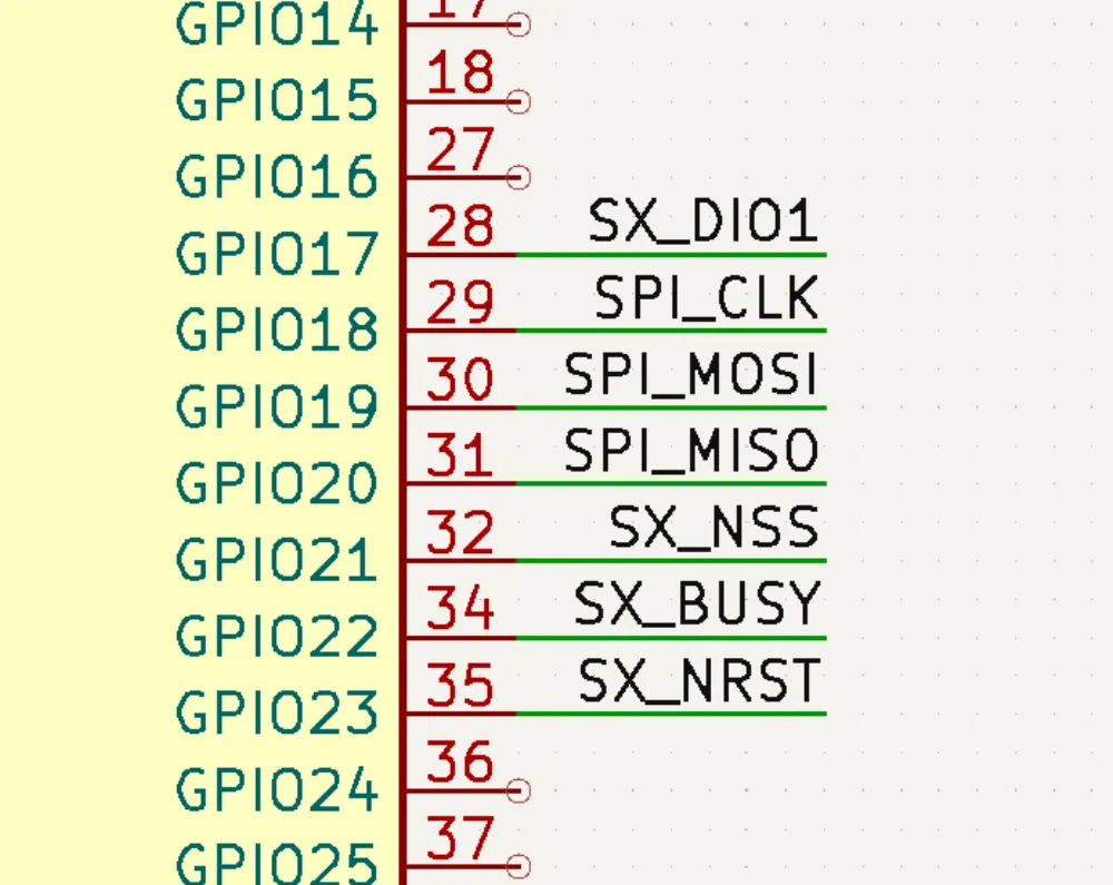 Digital pins connected to RP2040