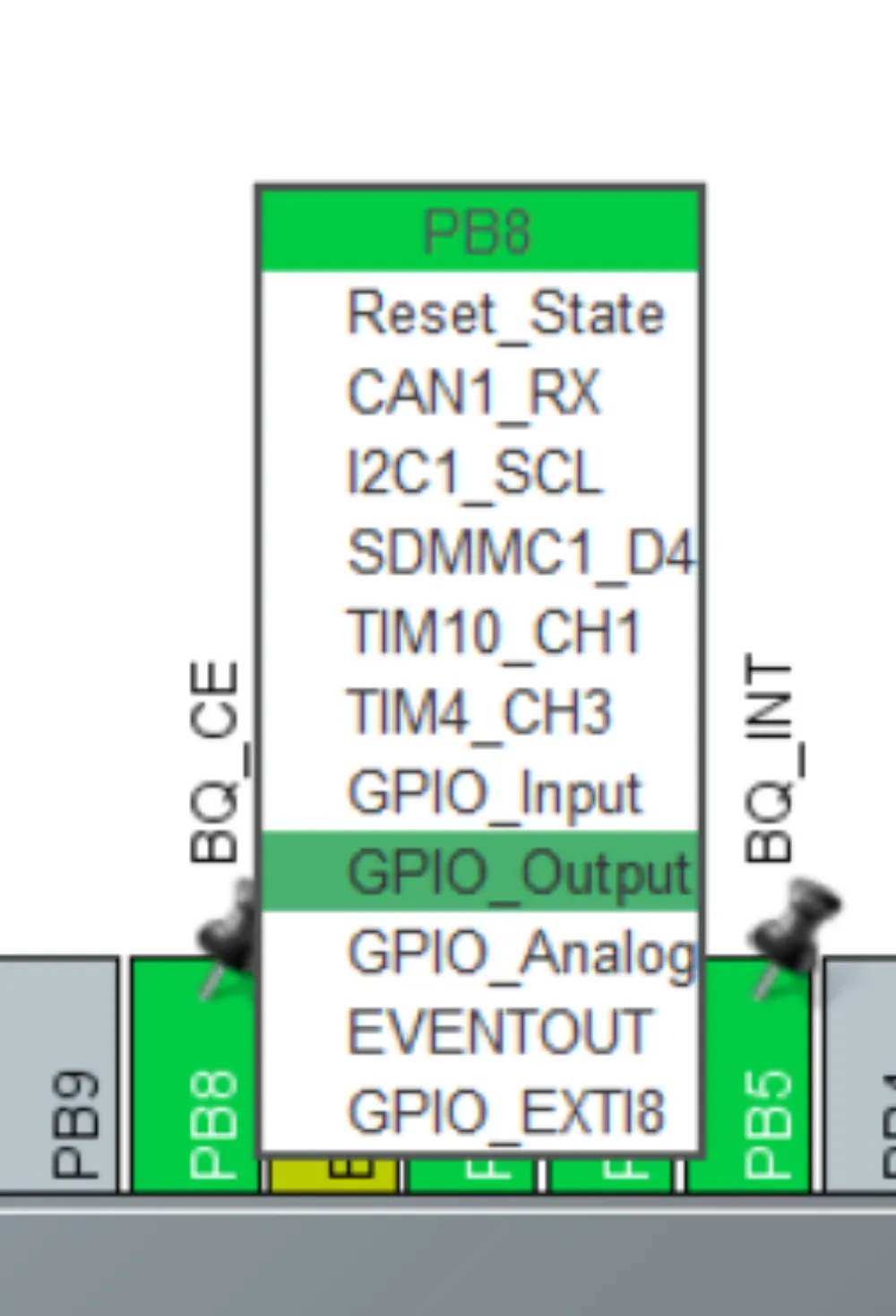 STM32CubeMX BQ_CE GPIO Configuration