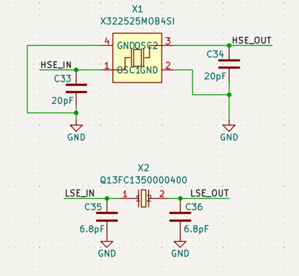 KiCad Crystals Wired