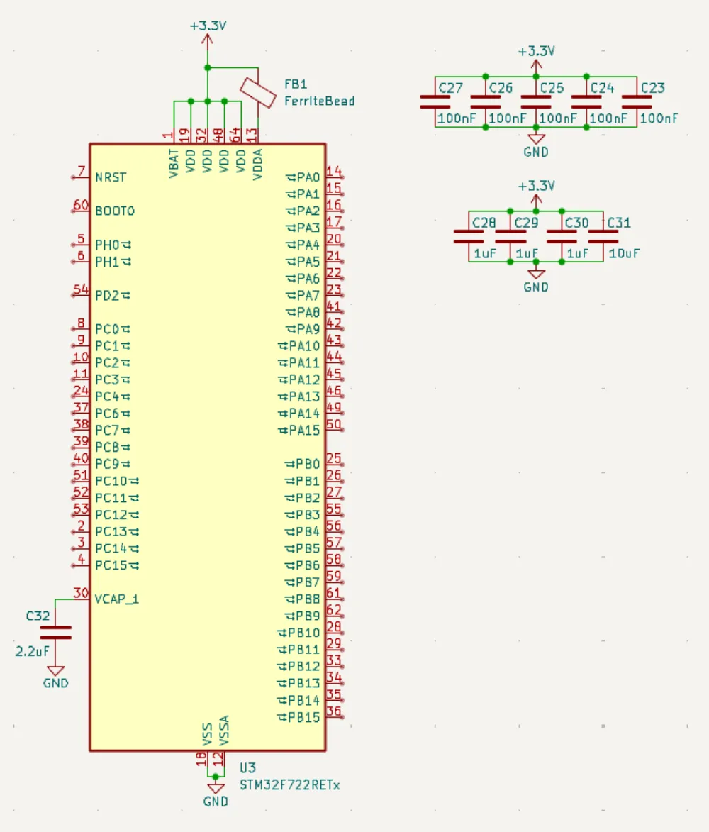 STM32 VDD/VSS Wiring